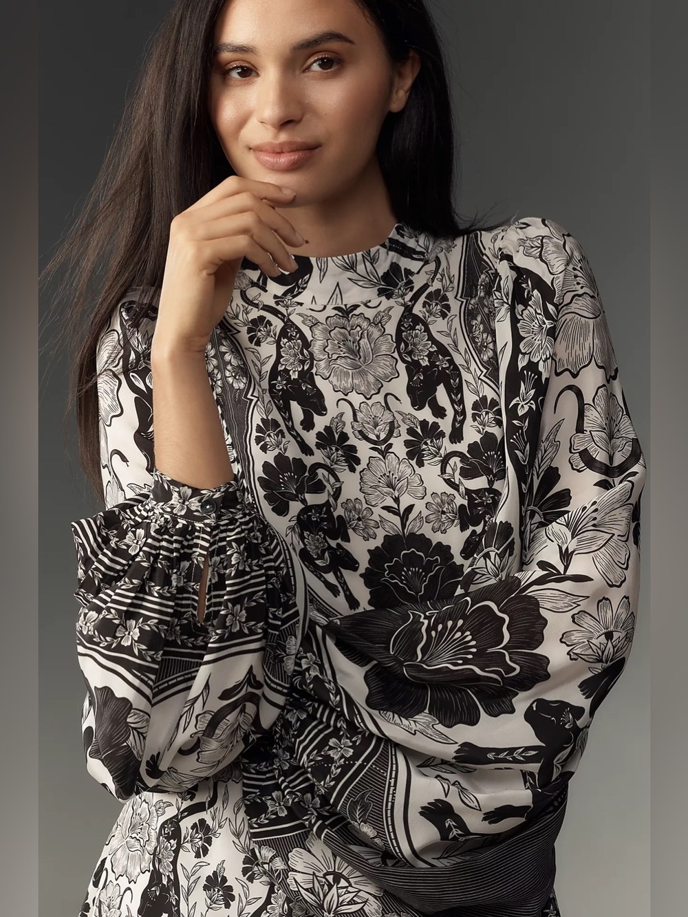 Farm Rio: High-Neck Long-Sleeve
Mini Dress - Picture 2 of 11